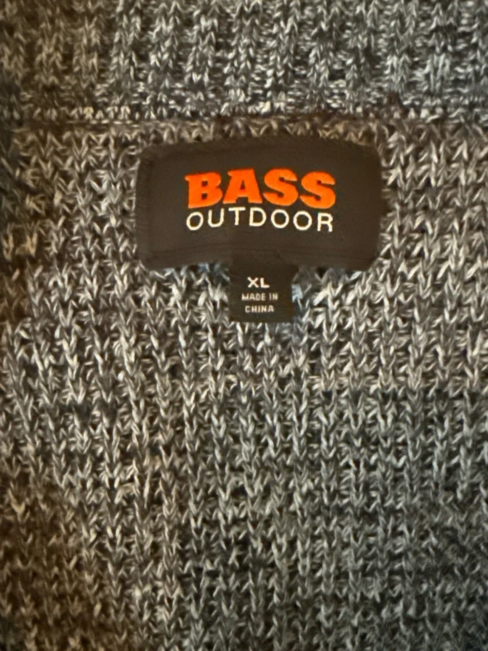Bass Men's Blue Marled Quarter-Zip Sweater with Zip Chest Pocket